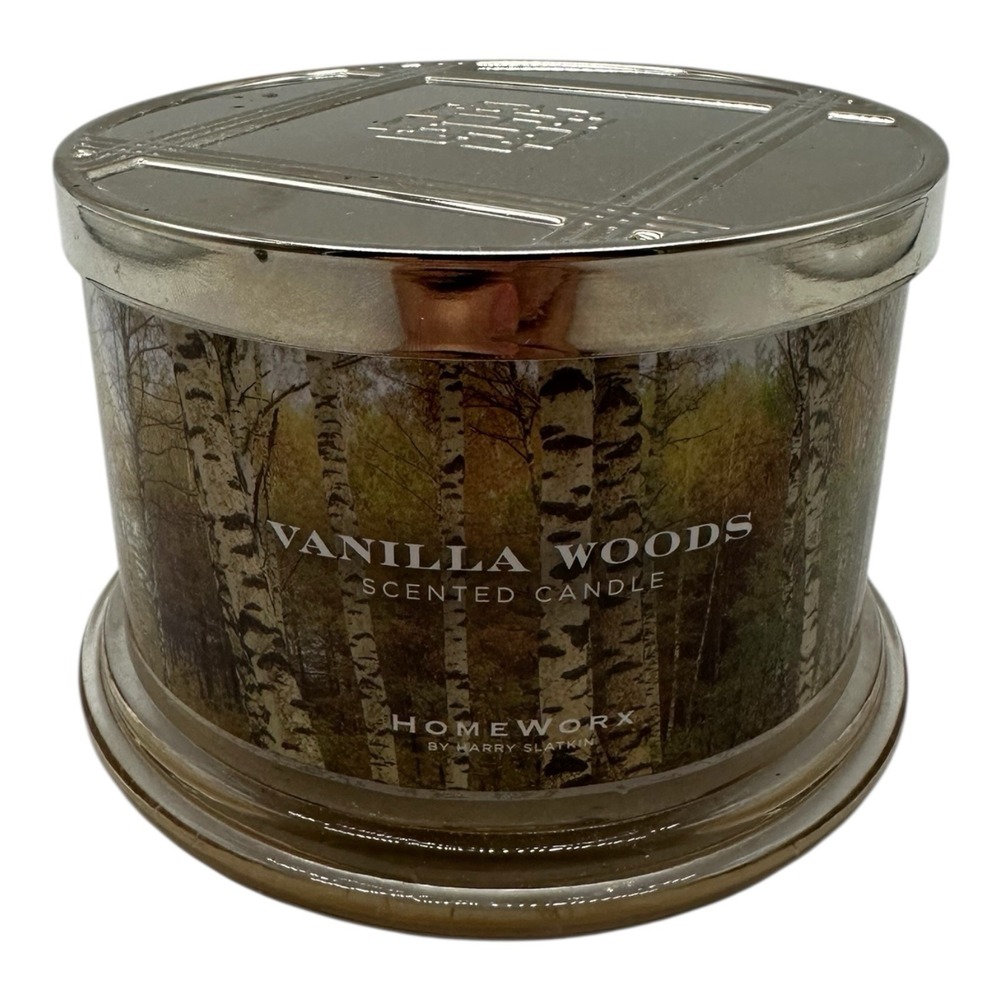 HomeWorx Vanilla Woods Scented Candle 18‎ oz 4 Wick Harry Slatkin